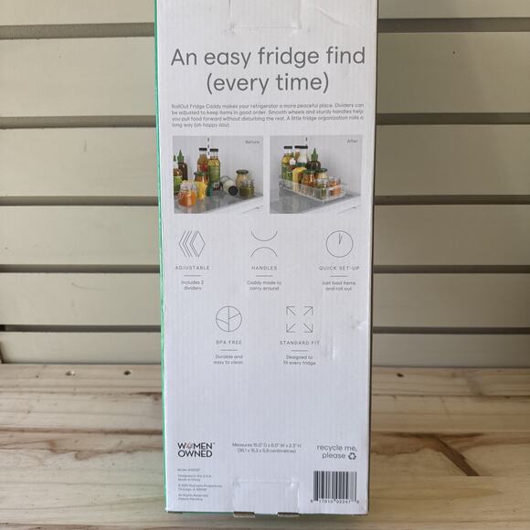 YouCopia RollOut Fridge Caddy, 6" Wide 6" Wide, Clear - Picture 12 of 12